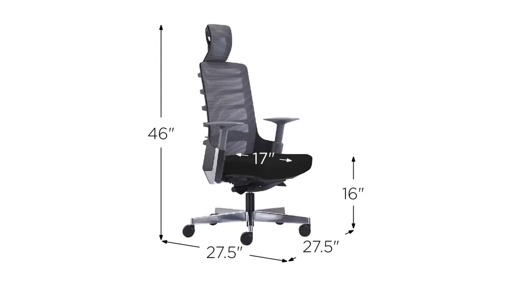 Seattle High Back Office Chair Dimensions