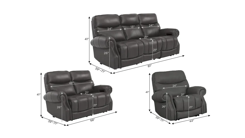Brooks Living Room Set Dimensions