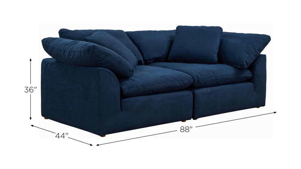 Puff Slipcover 2-pc.Sectional Dimensions