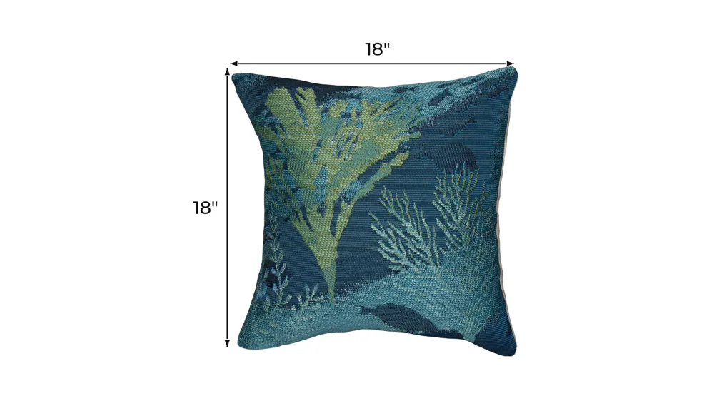 Marina Coral Garden Accent Pillow Dimensions
