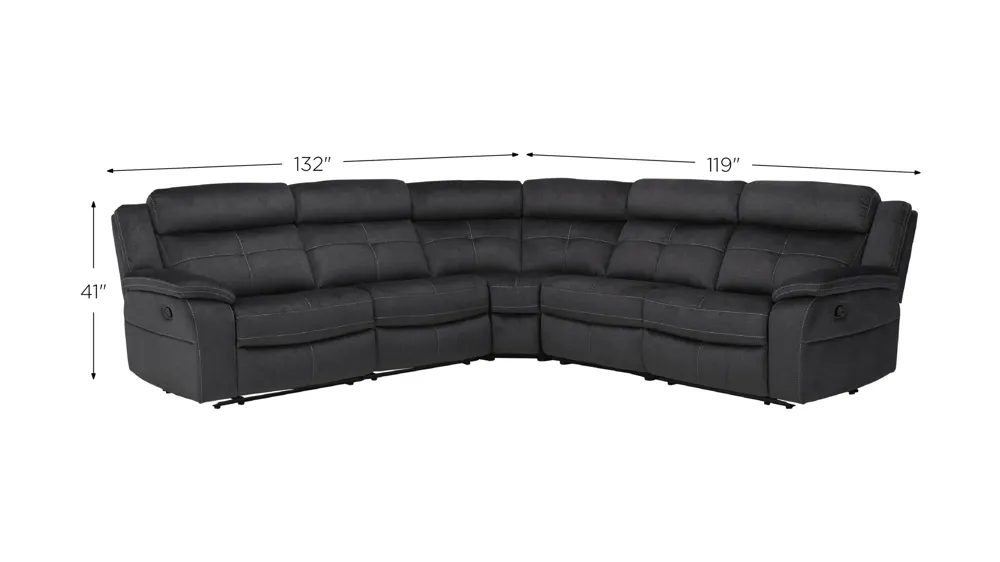 Lugano Microfiber 6-pc. Reclining Sectional Dimensions