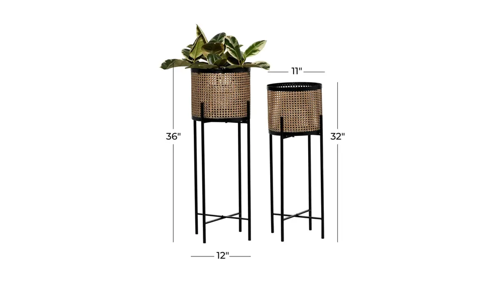Ivy Collection Gold Metal Planter Set of 2 Dimensions