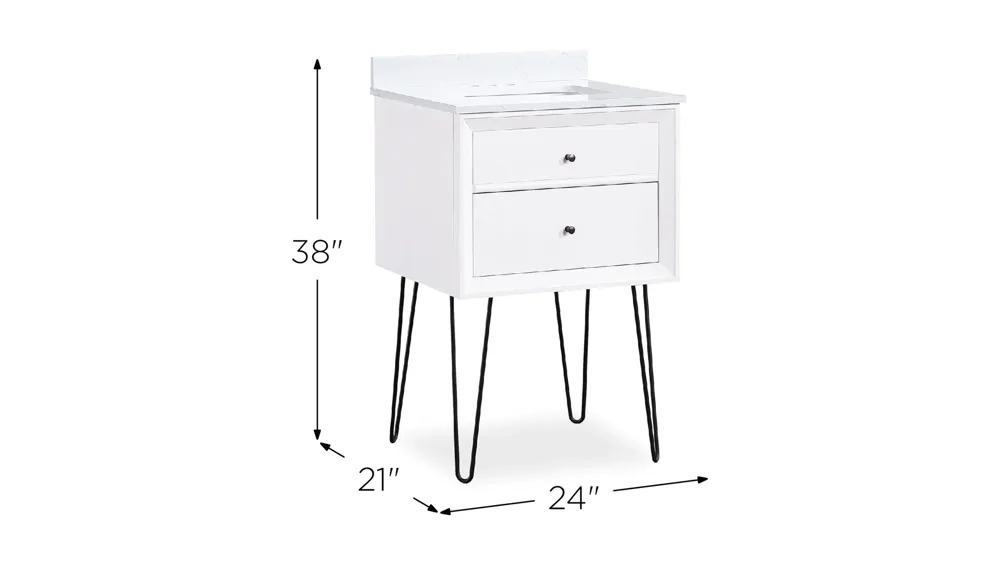 Lander 24" Bathroom Vanity Dimensions