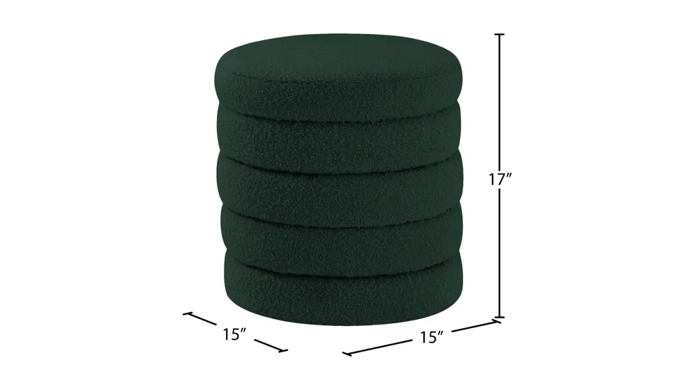 Aphia Boucle Fabric Ottoman/Stool Dimensions