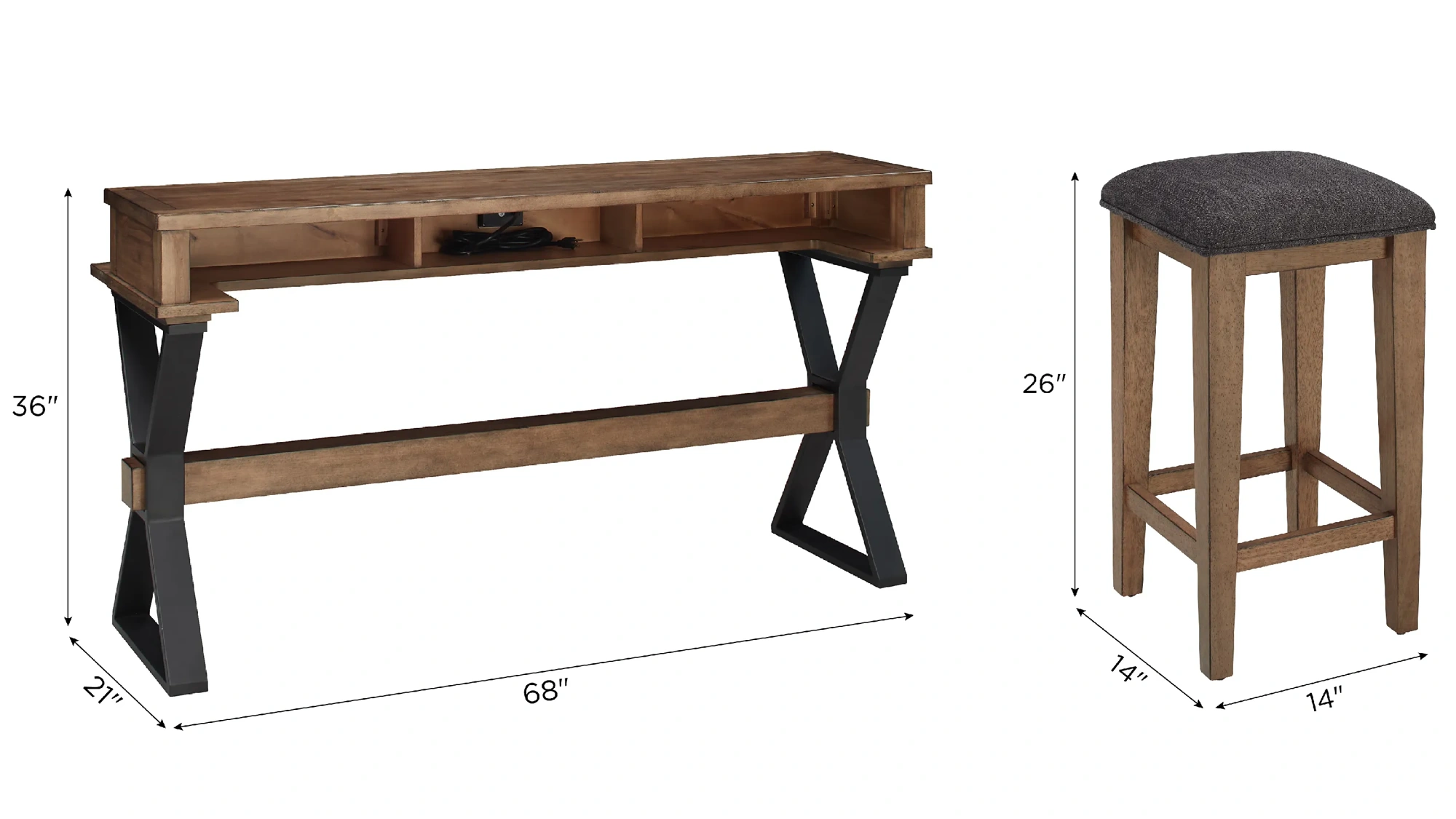Bay Ridge 4 pc. Console Table with Stools