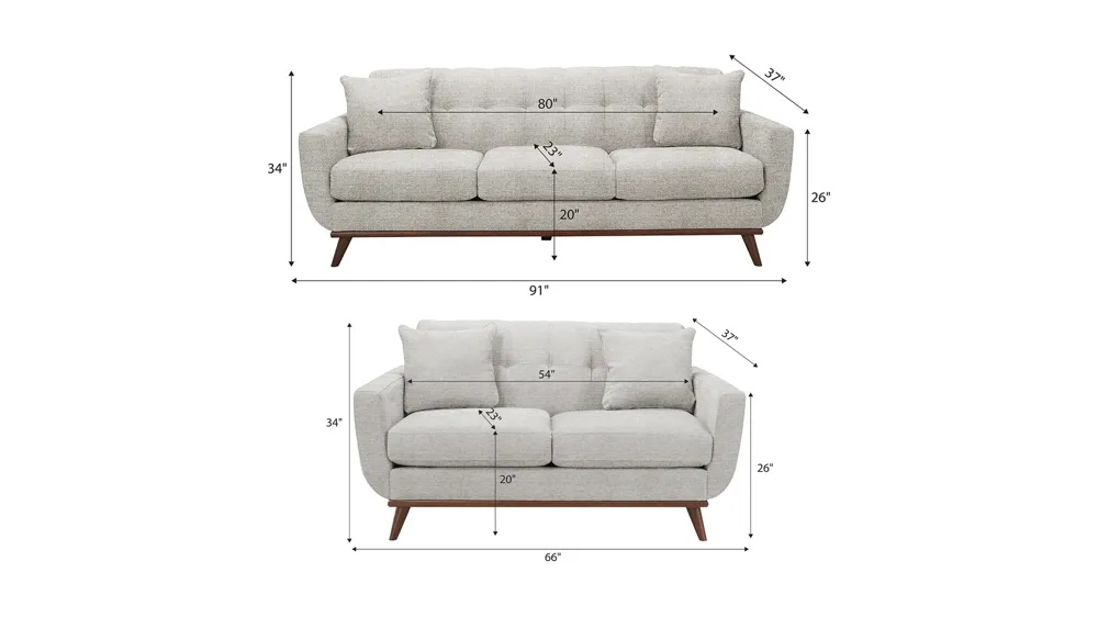 Milo Living Room Set Dimensions