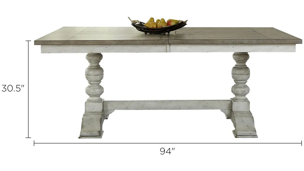 Heywood Trestle Dining Table w/ Leaf | Raymour & Flanigan