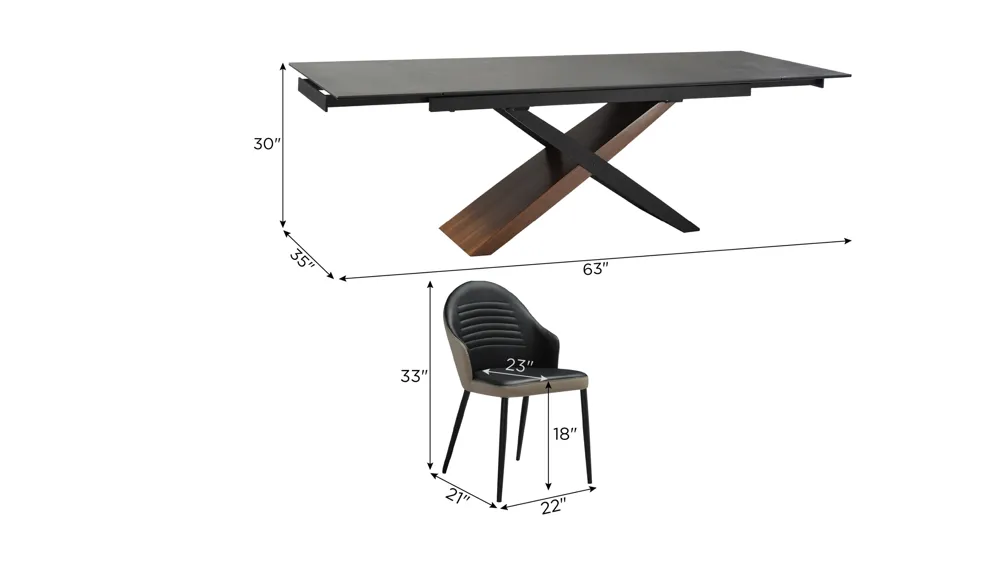Milena 5-pc. Dining Set Dimensions