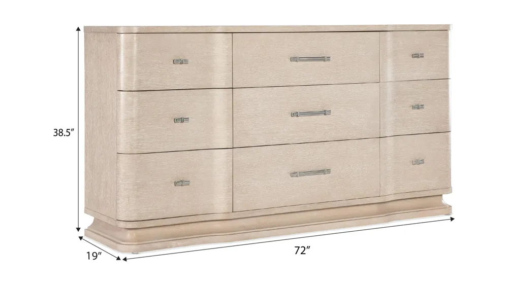 Nouveau Chic Nine Drawer Dresser Dimensions