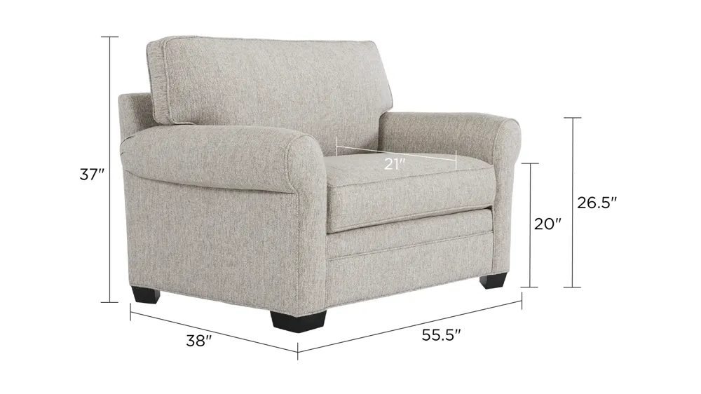 Wellsley Chair and a Half Dimensions