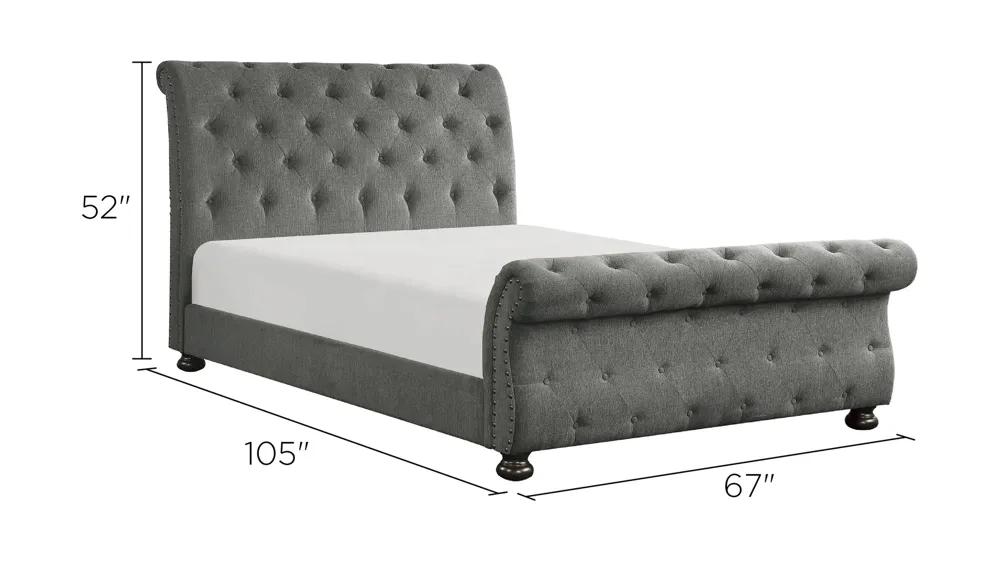 Sanders Upholstered Bed Dimensions