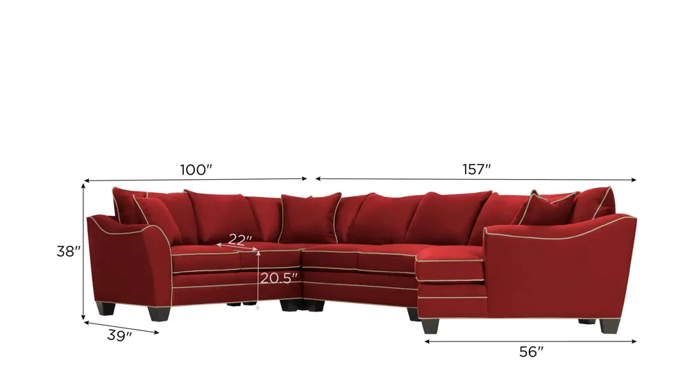 Foresthill 4-pc. Right Hand Cuddler with Loveseat Sectional Sofa Dimensions