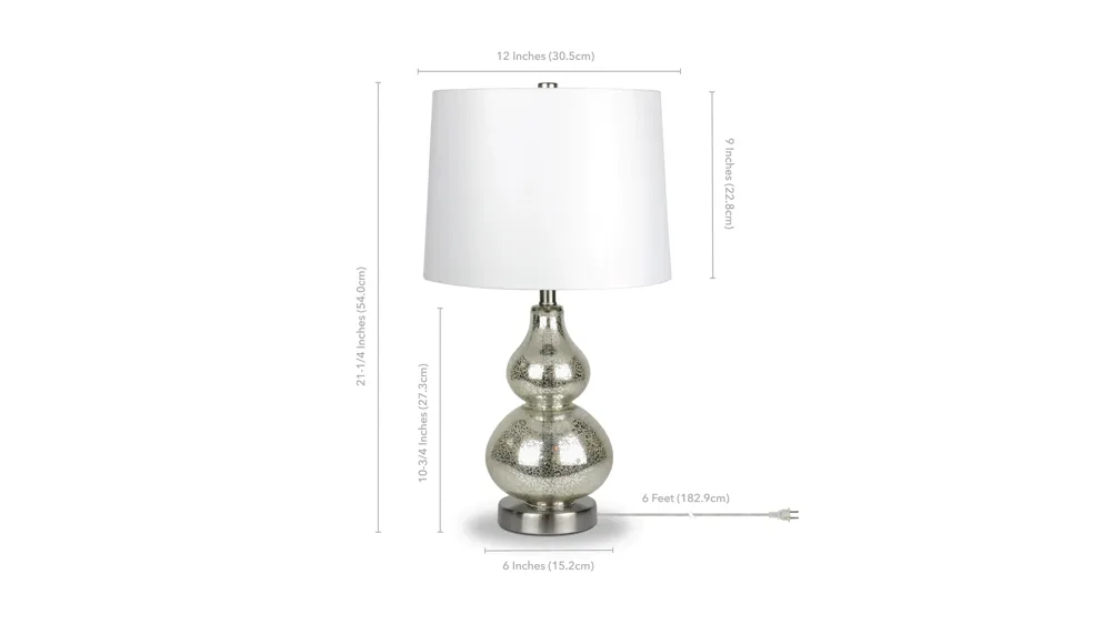 Donato Mercury Glass Petite Table Lamp Dimensions