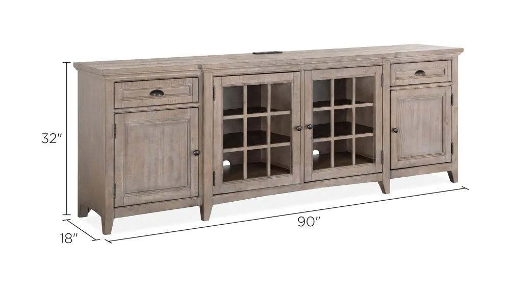 Paxton Place 90" TV Console Dimensions