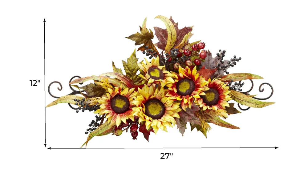 Sunflower Swag with Metal Frame Dimensions