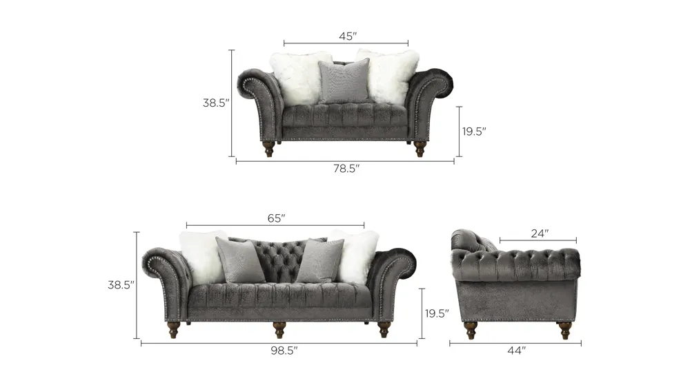Duchess Living Room Set Dimensions