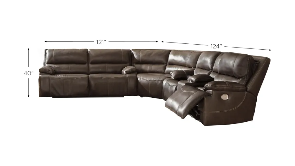 Ricmen 3-pc. Power Reclining Sectional Dimensions