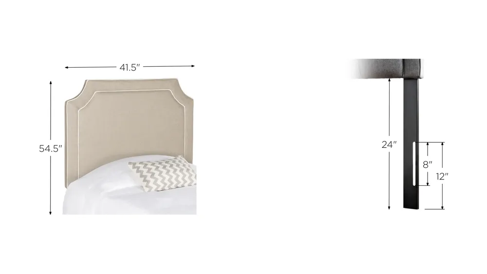 Dane Piping Upholstered Headboard Dimensions
