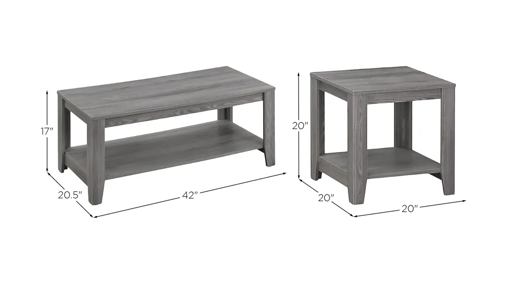 Monarch Specialties 3-pc. Table Set Dimensions