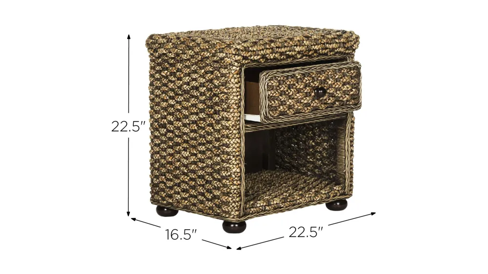 Brandy Braided Nightstand Dimensions