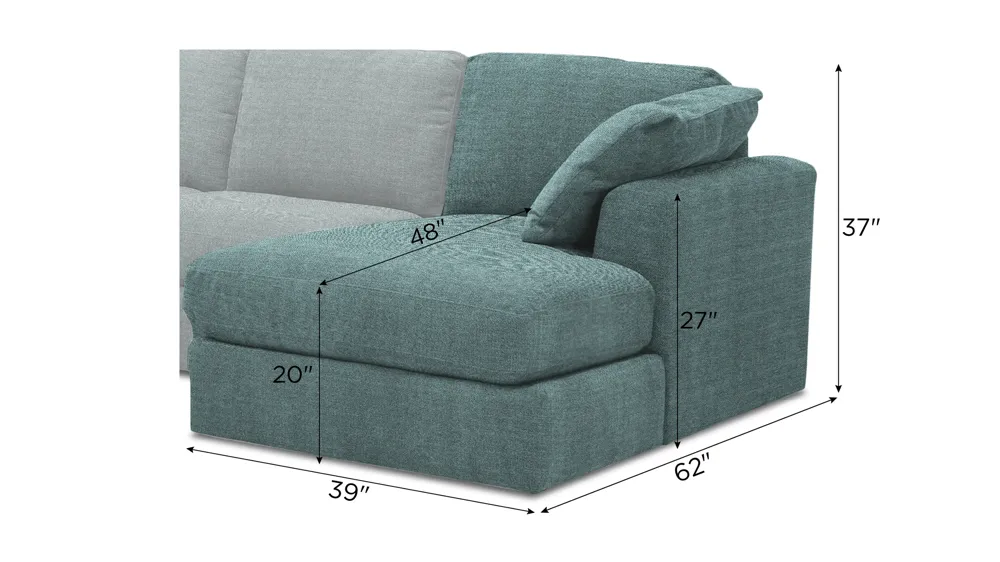 Nappily Right Arm Facing Chaise Dimensions