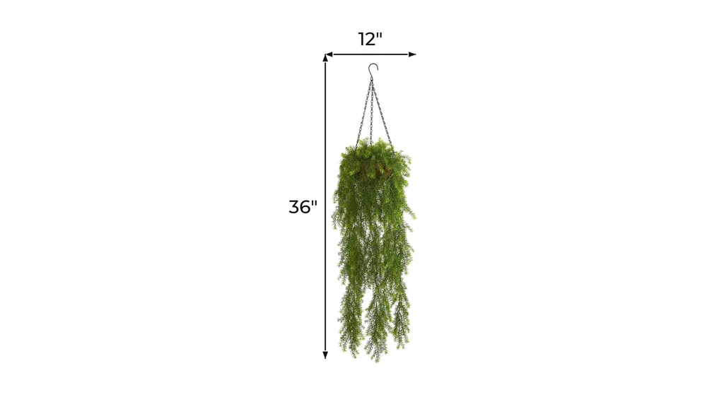 3ft. Willow Artificial Plant Hanging Basket Dimensions