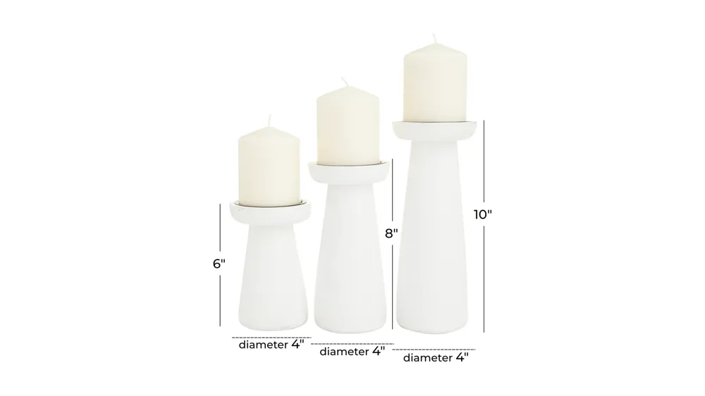 Ivy Collection JC Candle Holders Set of 3 Dimensions