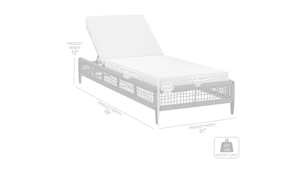 Alegria Outdoor Chaise Lounge Chair Dimensions