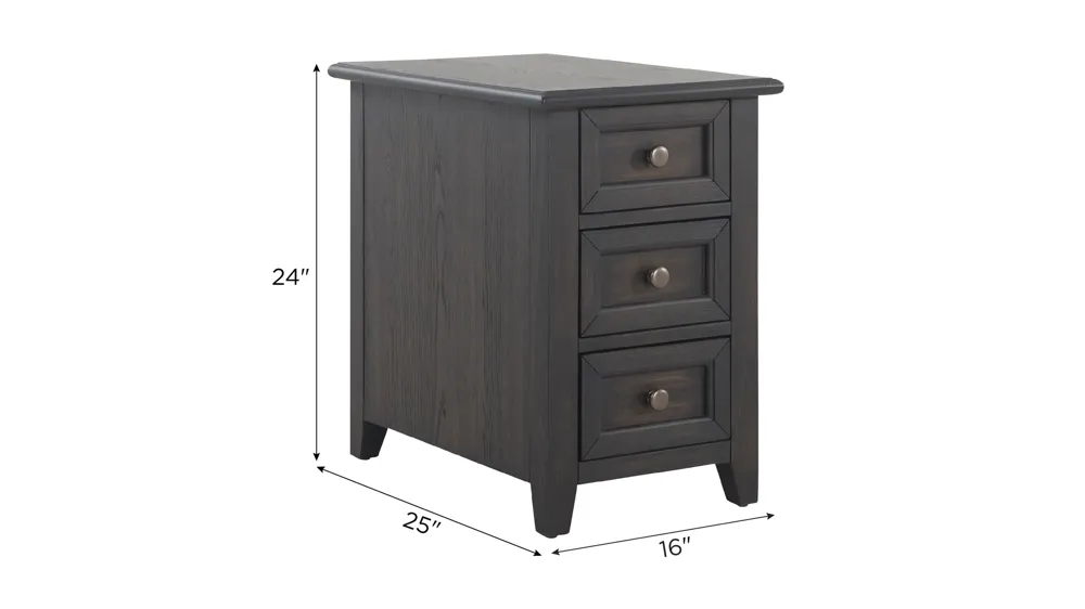 Mill Creek End Table w/ Drawers Dimensions