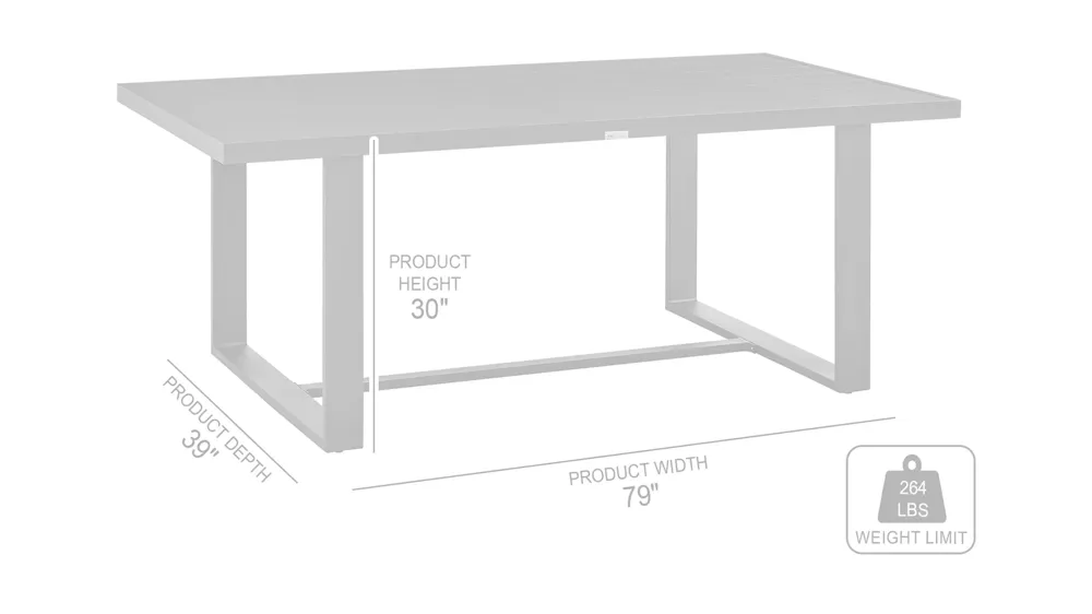 Argiope Outdoor Dining Table Dimensions