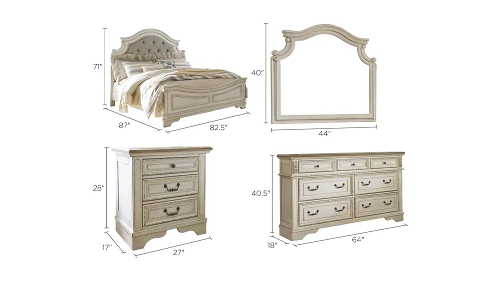 Libbie 4-pc. Bedroom Set Dimensions