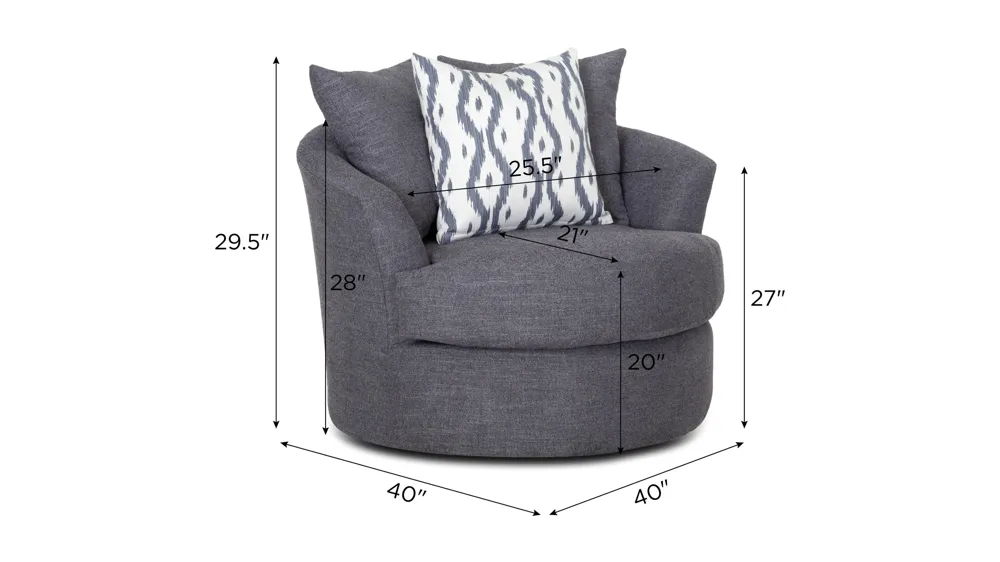 Carter Swivel Barrel Chair Dimensions