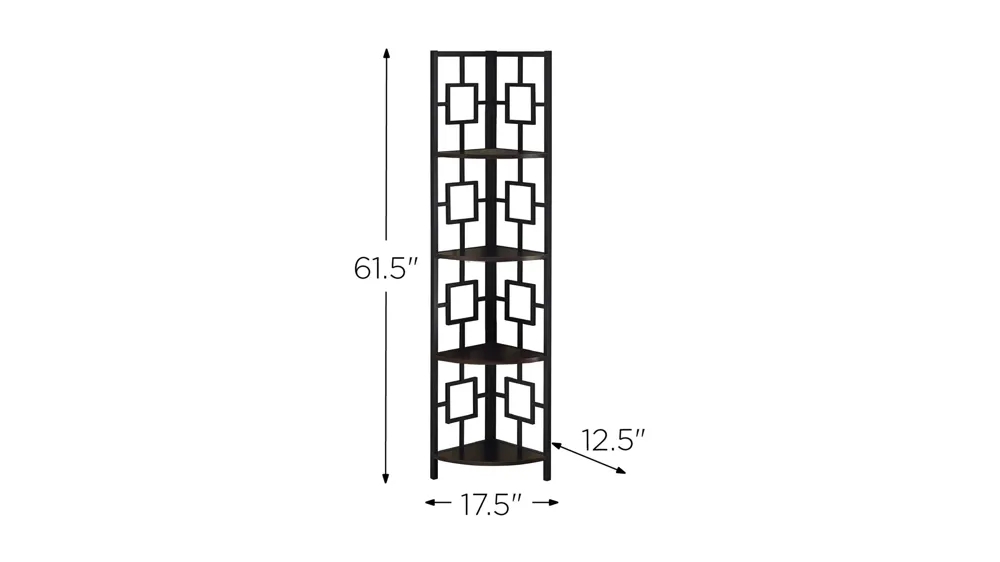 Malika Metal Corner Bookcase Dimensions
