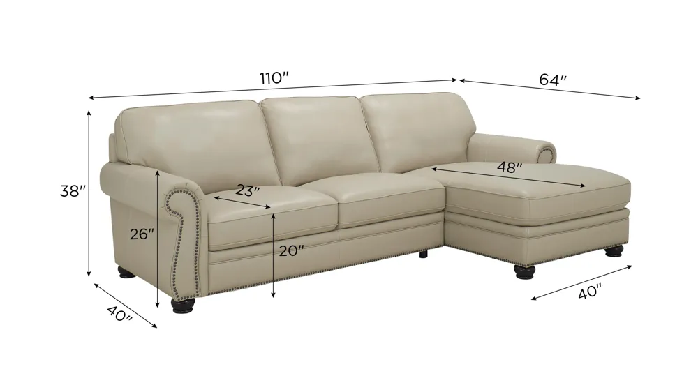 Gilmore 2-pc. Sectional Dimensions