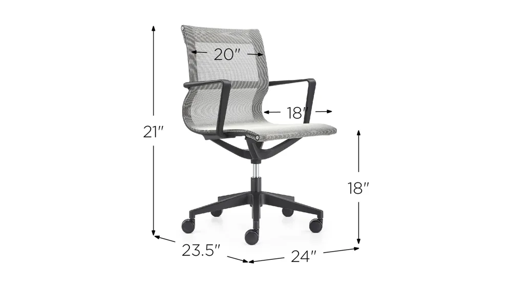 Kinetic Black Frame Office Chair with Mesh Back Dimensions