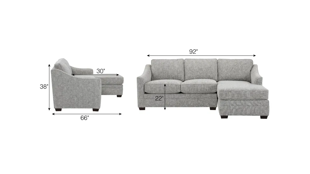 Fairhaven 2-pc. Sofa Chaise Dimensions