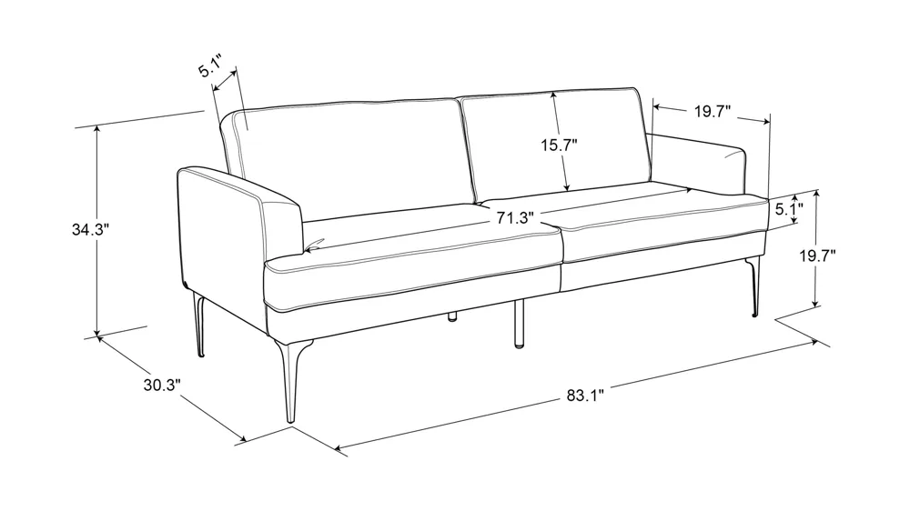 Prague Convertible Sofa Dimensions