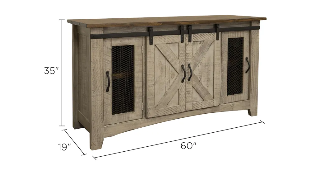 Pueblo 60" TV Stand Dimensions