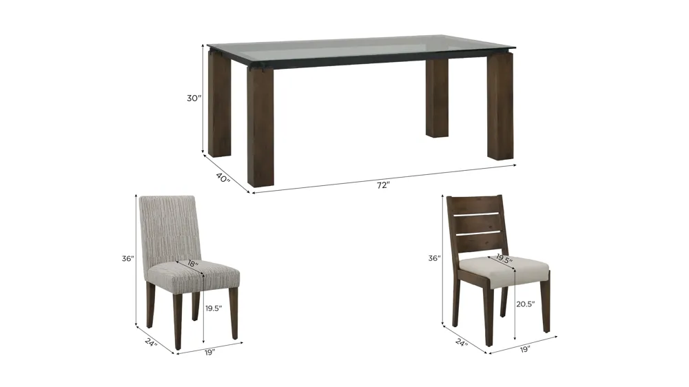 Loft 7-pc. Dining Set Dimensions