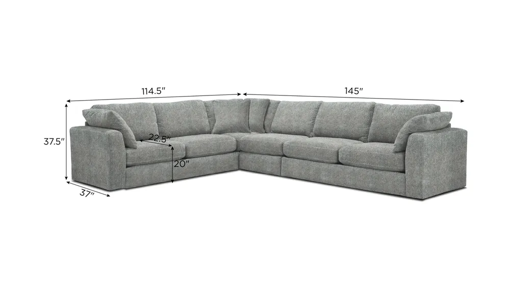 Nappily 4-pc. Sectional Dimensions