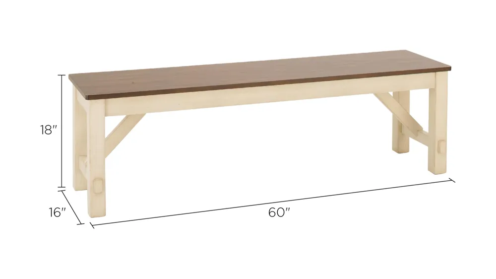 Vista Bay Dining Bench Dimensions