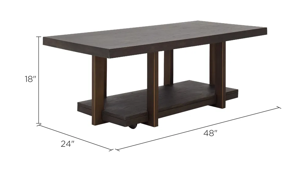 Calibri Rectangular Cocktail Table Dimensions