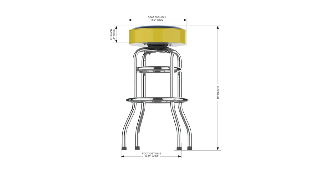 MLB Backless Swivel Bar Stool Dimensions