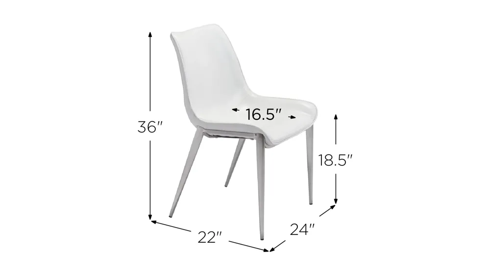 Magnus Dining Chair: Set of 2 Dimensions