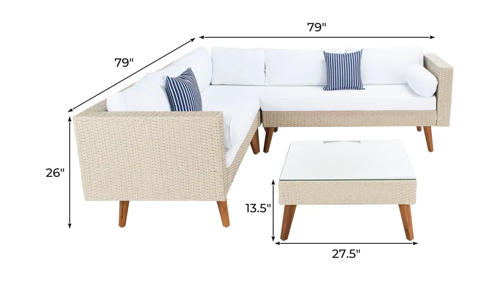 Lynwood 3-pc. Outdoor Sectional Set Dimensions