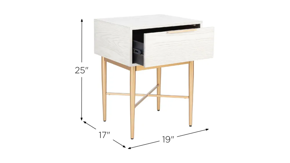 Toby One-Drawer Nightstand Dimensions
