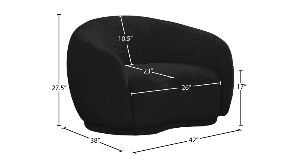 Hyde Boucle Fabric Chair Dimensions