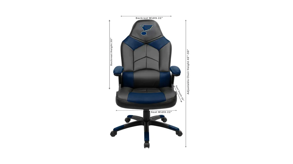 NHL Faux Leather Oversized Gaming Chair Dimensions