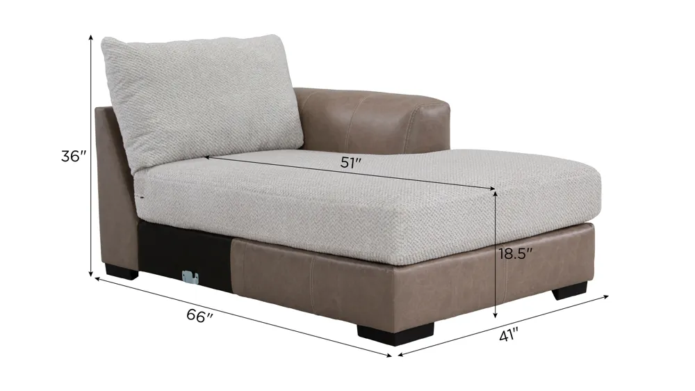 Mosley Right Hand Facing Chaise Dimensions