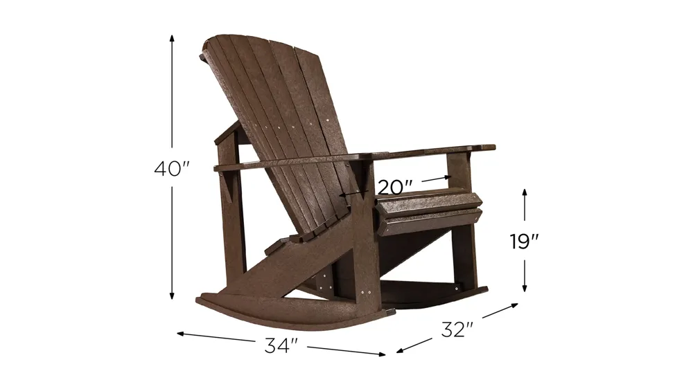 Generation Recycled Outdoor Adirondack Rocker Dimensions